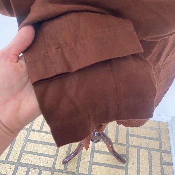NWT Quince Blazer Jacket 100% Linen Brown - Picture 5 of 11